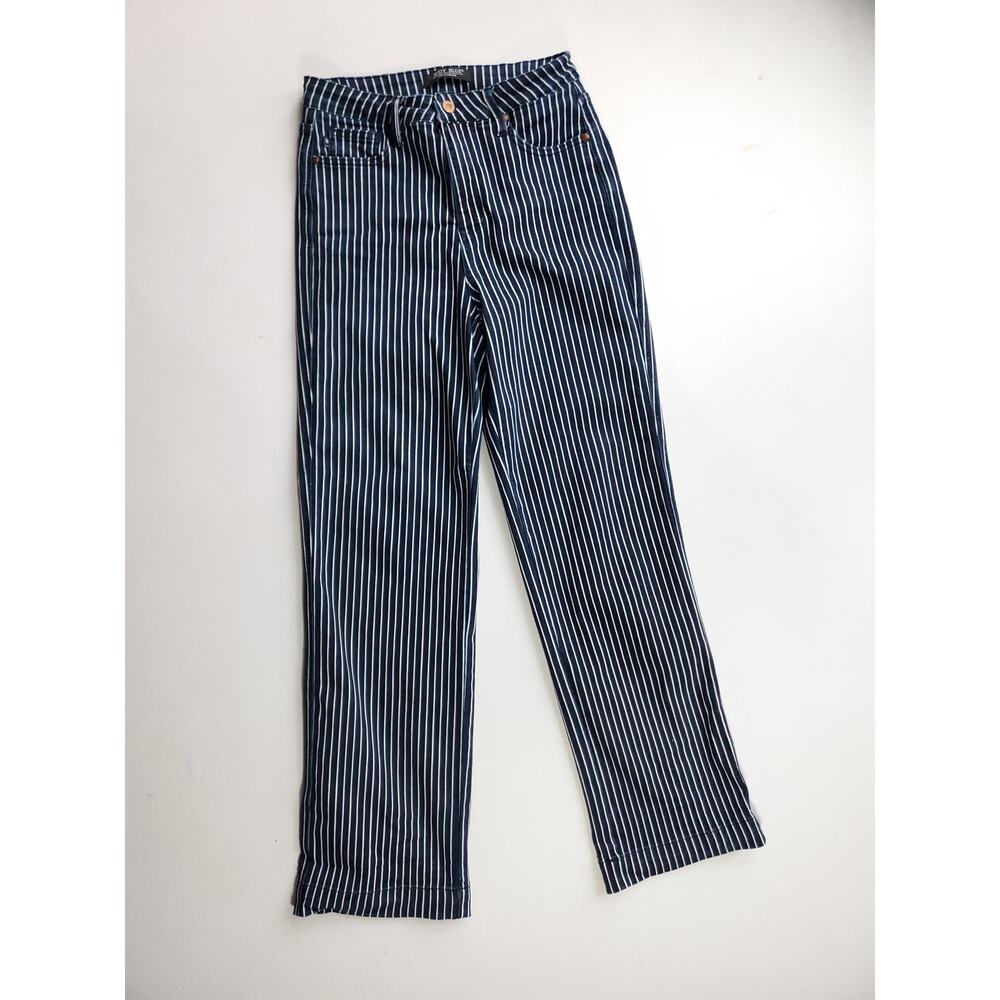 Judy Blue High Waist Tummy Control Striped Denim Jeans Straight Leg Size 9 /29